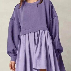 (SALE) Purple Long Sleeve Sweater Dress